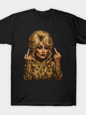 DOLLY MIDDLE FINGER MEME 90S Dolly Parton T-Shirt